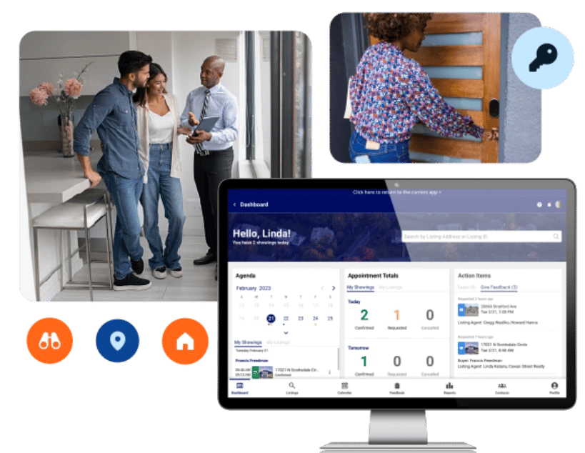 ShowingTime platform dashboard on multiple devices