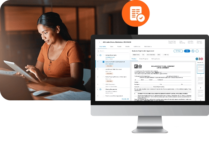 Dotloop 2.0 Desktop Product Image with Realtor Using a Tablet Dotloop 2.0 Desktop Product Image with Realtor Using a Tablet