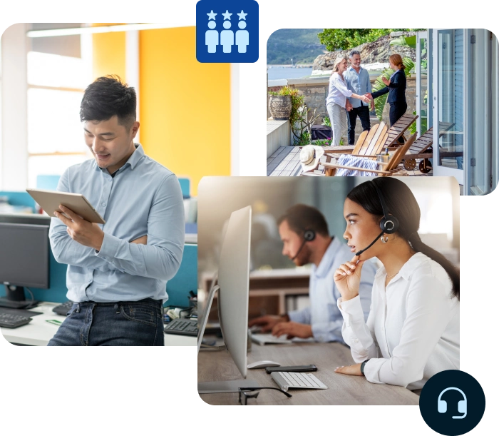 Brokers meeting with clients and using ShowingTime+ products  Brokers meeting with clients and using ShowingTime+ products